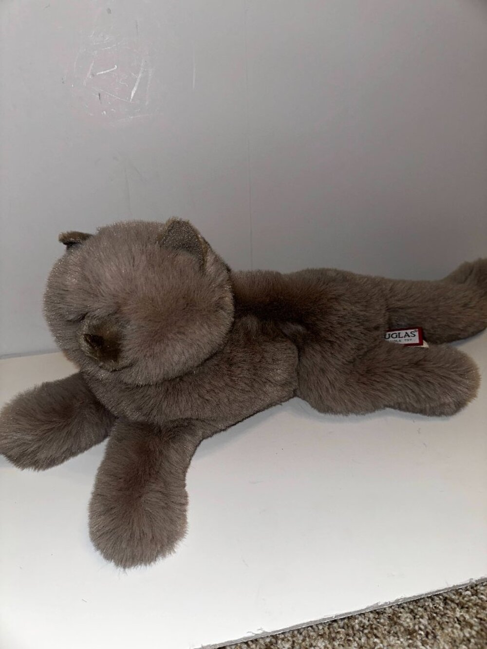 Douglas Plush Gray Persian Cat Juliette Soft Laying Cuddle Stuffed Animal 15"